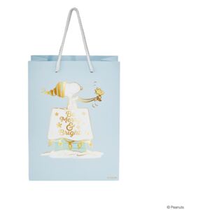 Svetlomodrá darčeková taška Butlers Merry, výška 9,2 cm