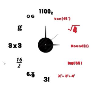 Nástenné nalepovacie hodiny Mauro Ferretti Math, ⌀ 50 cm