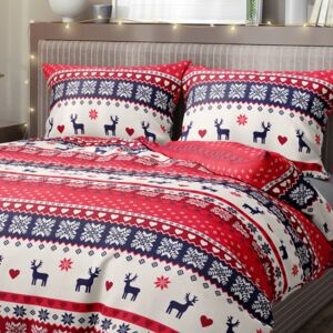 Goldea vianočné bavlnené posteľné obliečky - vzor 1042 nórsky 140 x 200 a 70 x 90 cm
