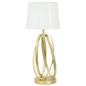 Biela stolová lampa s konštrukciou v zlatej farbe Mauro Ferretti Circle