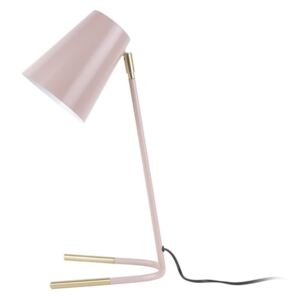 Ružová stolová lampa s detailmi v zlatej farbe Leitmotiv Noble