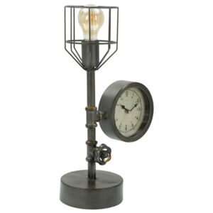 Stolová lampa s hodinami Mauro Ferretti Industry Clock, 26 x 45 cm