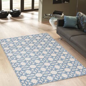Vysokoodolný kuchynský koberec Tiles Blue, 60x220 cm