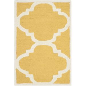 Žltý vlnený koberec Safavieh Clark, 60 × 91 cm