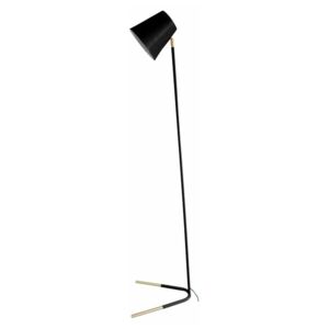 Čierna stojacia lampa s detailmi v zlatej farbe Leitmotiv Noble