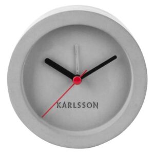 Sivé betónové stolové hodiny s budíkom Karlsson Tom