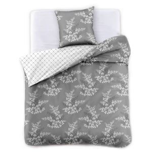 Sivé posteľné obliečky z mikrovlákna DecoKing Calluna, 140 x 200 cm