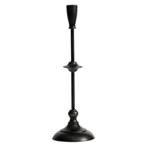 Čierny stojan z kovu na sviečku De Eekhoorn Ripple, výška 41 cm