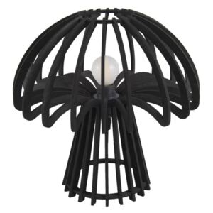 Čierna skladacia drevená stolová lampa Leitmotiv Traditional Mushroom