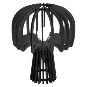 Čierna skladacia drevená stolová lampa Leitmotiv Globular Mushroom