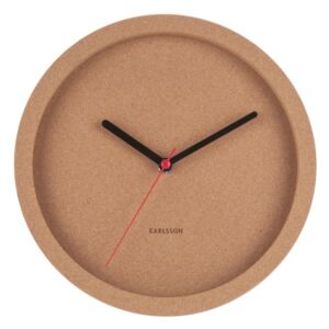 Hnedé nástenné korkové hodiny Karlsson Tom, Ø 26 cm