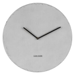 Sivé nástenné bridlicové hodiny Karlsson Slate, Ø 40 cm