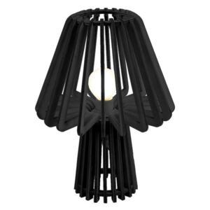 Čierna skladacia drevená stolová lampa Leitmotiv Edged Mushroom
