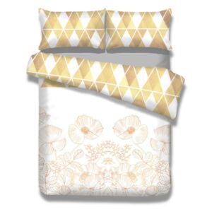 Flanelové posteľné obliečky AmeliaHome Golden Poppy, 155 x 220 cm