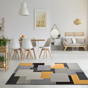 Sivý koberec Universal Leo Square, 80 × 150 cm