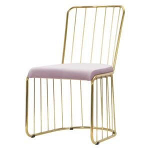 Sada 2 ružových stoličiek s konštrukciou v zlatej farbe Mauro Ferretti sedíme