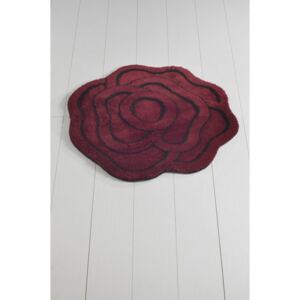 Tmavočervená kúpeľňová predložka Big Rose Kirmizi, ⌀ 90 cm