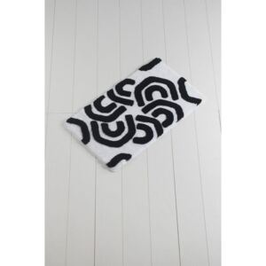 Čierno-biela kúpeľňová predložka Waves Laturo, 100 × 60 cm