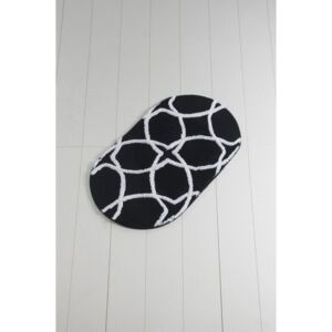 Čierno-biela kúpeľňová predložka Waves He×agon, 100 x 60 cm