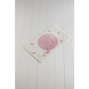Ružovo-biela kúpeľňová predložka Crasso Sweeno, 100 × 60 cm