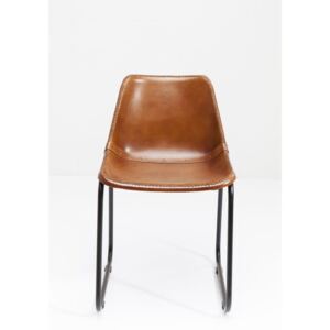 Hnedá jedálenská stolička s poťahom z kozej kože Kare Design Vintage