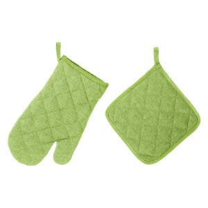 Set limetkovo-zelenej chňapky a rukavice Unimasa