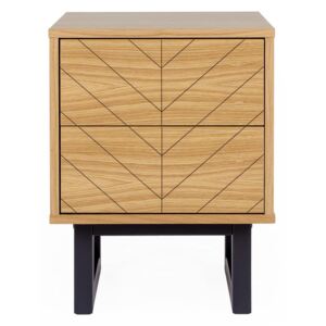 Nočný stolík z brezového dreva Woodman Mora Herringbone Print