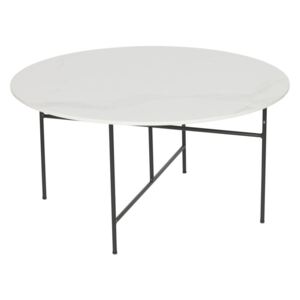 Biely konferenčný stôl s porcelánovou doskou WOOOD Vida, ⌀ 80 cm