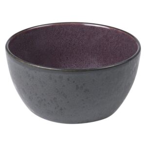 Čierna kameninová miska s vnútornou glazúrou vo fialovej farbe Bitz Mensa, priemer 12 cm