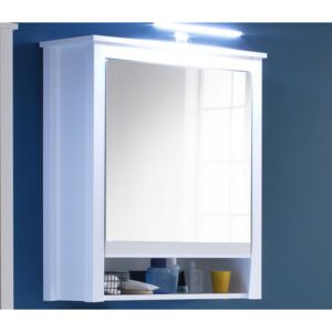 Kúpeľňová skrinka so zrkadlom Ole, biela, šírka 62 cm