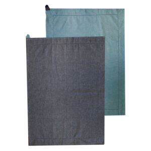 Home Elements Utierka z recyklovanej bavlny, 2 ks 50 x 70 cm, modrá
