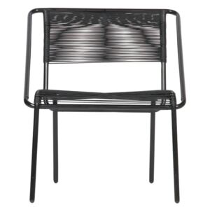 Čierna stolička z plastového ratanu vhodná i do exteriéru BePureHome Wisp