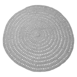 Sivý kruhový bavlnený koberec LABEL51 Knitted, ⌀ 150 cm