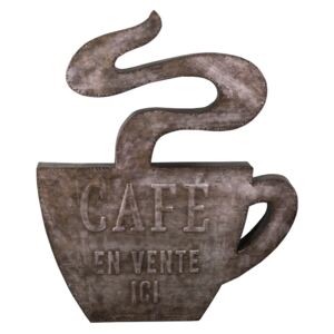 Nástenný kovový dekoratívny prvok Antic Line Cafe, 49 x 58,5 cm