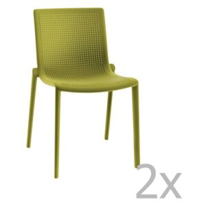 Sada 2 zelených záhradných stoličiek Resol Beekat Simple