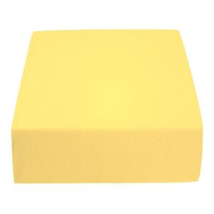 Jersey plachta do detskej postieľky CLASSIC žltá 70x140 cm
