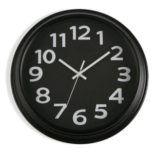 Čierne nástenné hodiny Versa In Time, ⌀ 32,7 cm
