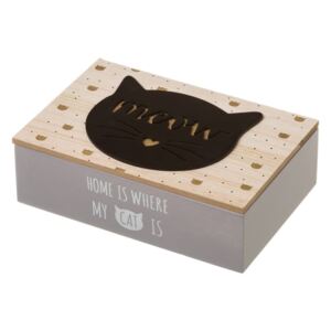 Úložná škatuľka Unimasa Kitty Black, 24 x 16 cm