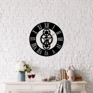 Čierne nástenné hodiny Platon Clock, ⌀ 48 cm