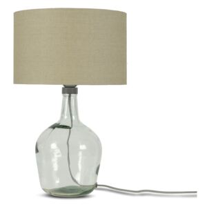 Stolová lampa s béžovým tienidlom a konštrukciou z recyklovaného skla Good&Mojo Murano, ⌀ 30 cm