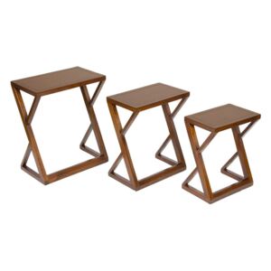 Sada 3 stolíkov z dreva mindi Santiago Pons Classy