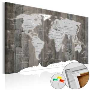 Obraz na korku - World of Wood [Cork Map] 90x60 cm