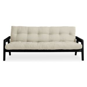Čierna variabilní rozkladacia pohovka s futónom v béžovej farbe Karup Design Grab Black/Beige