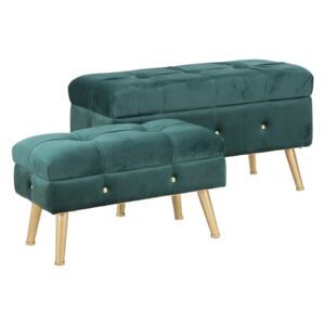 Set lavice a podnožky s úložným priestorom v zelenej farbe Mauro Ferretti Blam