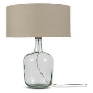 Stolová lampa s béžovým tienidlom a konštrukciou z recyklovaného skla Good&Mojo Murano, ⌀ 47 cm