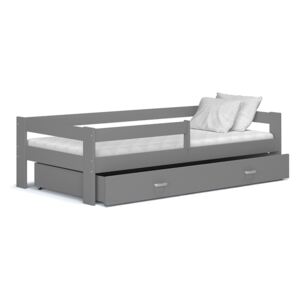 ArtAJ Detská posteľ Hugo 190 x 80 / drevo + MDF Farba: Sivá, s matracom
