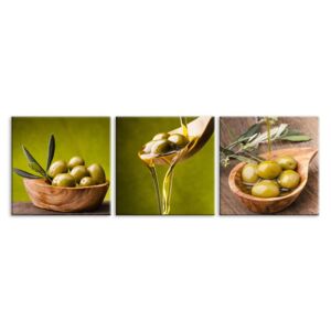 Sada 3 obrazov Styler Glasspik Set Olives