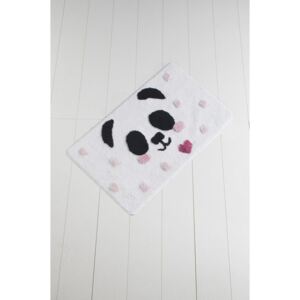 Čierno-biela kúpeľňová podložka Panda, 100 x 60 cm