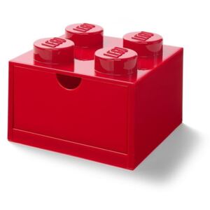 Červený stolový box so zásuvkou LEGO®, 15 x 16 cm