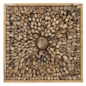Nástenná dekorácia z recyklovaného teakového dreva WOOX LIVING Queendom, 70 x 70 cm